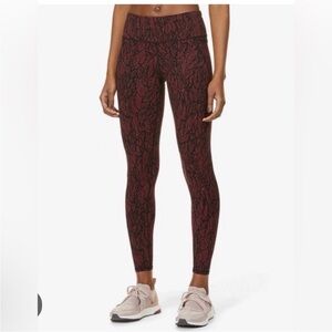 Sweaty Betty Power Full Length Leggings 27” in red fig leaf print XS Nordstrom